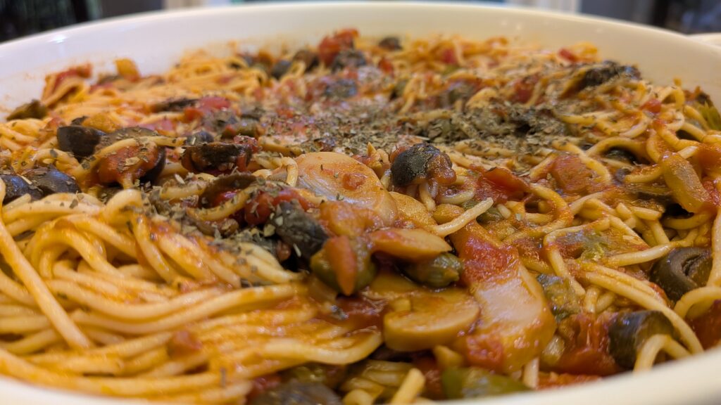 Pasta Puttanesca with Mushrooms Recipe