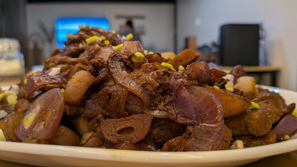 Pork Bistek Tagalog with 1/2 a Kilo of Onions