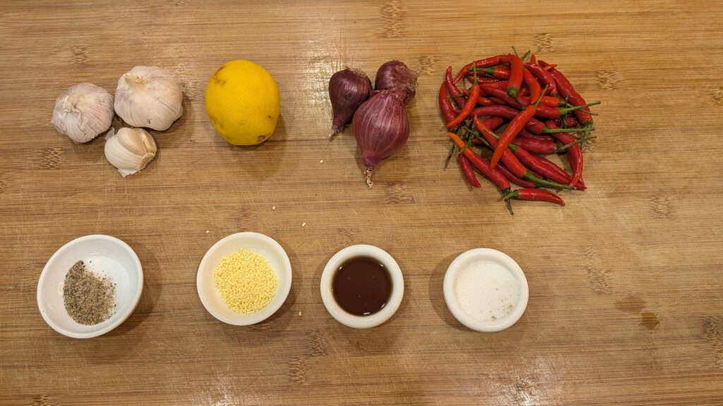 Prik Nam Pla Ingredients