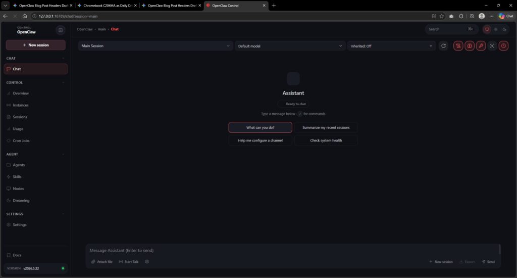 OpenClaw dashboard