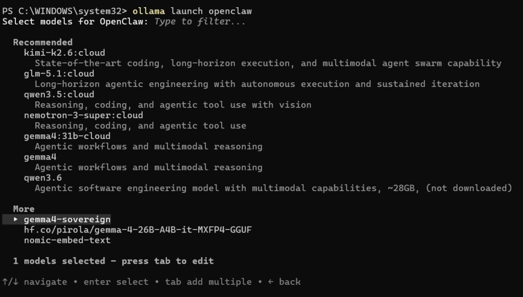 Openclaw models